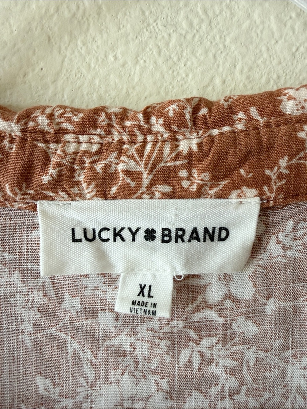Lucky Brand Boho Floral Tiered Button Front Mini Dress Rayon - Picture 11 of 13